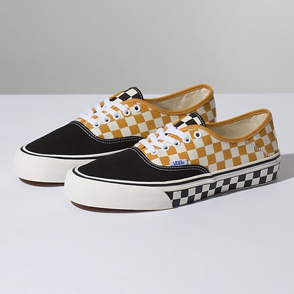 mustard checkered vans